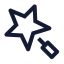 Magicwand icon with stroke sharp style