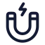 Magnet icon with stroke rounded style