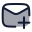 Mailadd icon with duotone rounded style