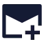 Mailadd icon with solid sharp style