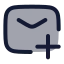 Mailadd icon with duotone rounded style