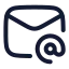 Mailatsign icon with stroke rounded style