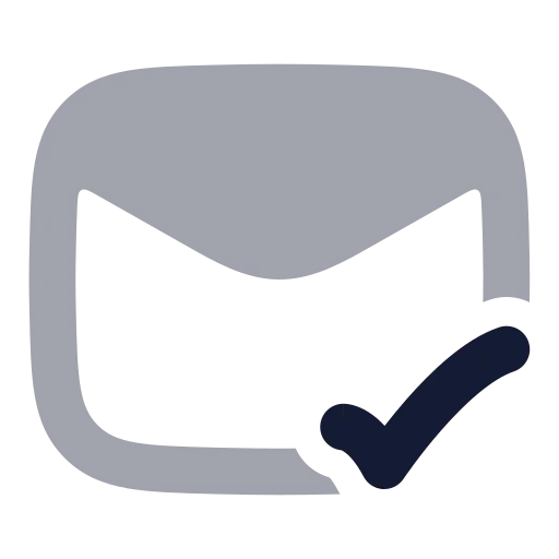 Mail Check Icon in Bulk Rounded style