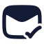Mailcheck icon with solid rounded style