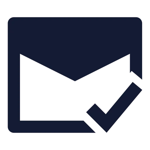 Mail Check Icon in Solid Sharp style