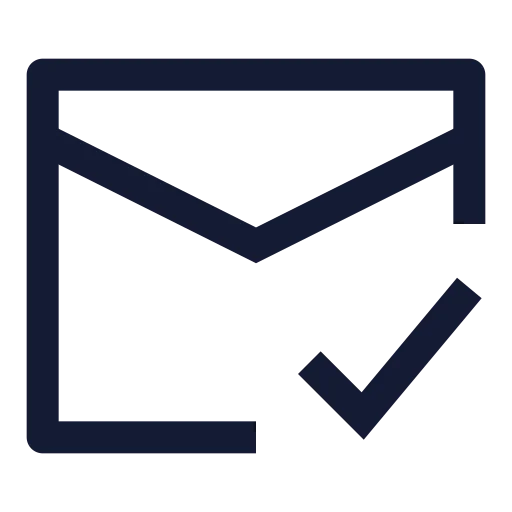 Mail Check Icon in Stroke Sharp style