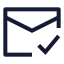 Mailcheck icon with stroke sharp style
