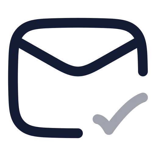 Mail Check Icon in Twotone Rounded style