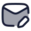 Mailedit icon with duotone rounded style