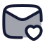 Maillove icon with duotone rounded style