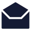 Mailopen icon with solid sharp style