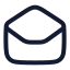 Mailopen icon with stroke rounded style