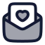 Mailopenlove icon with duotone rounded style