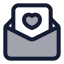 Mailopenlove icon with duotone standard style