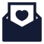 Mailopenlove icon with solid sharp style