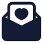 Mailopenlove icon with solid standard style