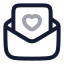 Mailopenlove icon with twotone rounded style