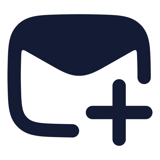 Mail Plus Icon in Solid Rounded style