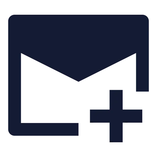 Mail Plus Icon in Solid Sharp style