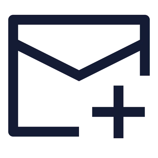Mail Plus Icon in Stroke Sharp style