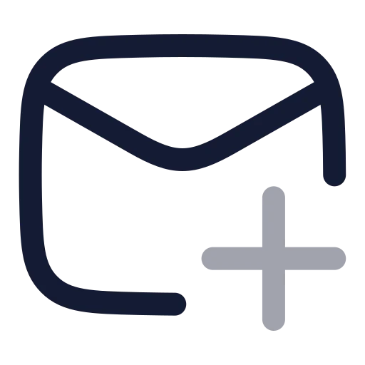 Mail Plus Icon in Twotone Rounded style