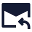 Mailreply icon with solid sharp style