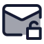 Mailunlock icon with duotone standard style