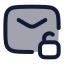 Mailunlock icon with duotone rounded style