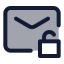 Mailunlock icon with duotone standard style