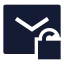 Mailunlock icon with solid sharp style