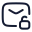 Mailunlock icon with stroke rounded style