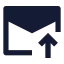 Mailupload icon with solid sharp style