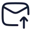 Mailupload icon with stroke rounded style