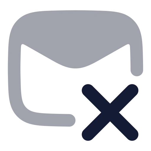 Mail X Icon in Bulk Rounded style