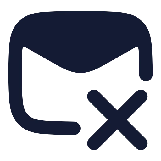 Mail X Icon in Solid Rounded style