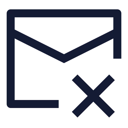Mail X Icon in Stroke Sharp style