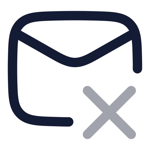 Mail X Icon in Twotone Rounded style