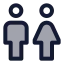 Manwoman icon with duotone standard style