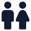 Manwoman icon with solid standard style