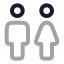 Manwoman icon with twotone rounded style