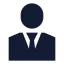 Manager icon with solid sharp style