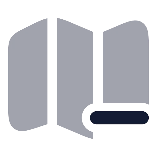 Map Minus Icon in Bulk Rounded style