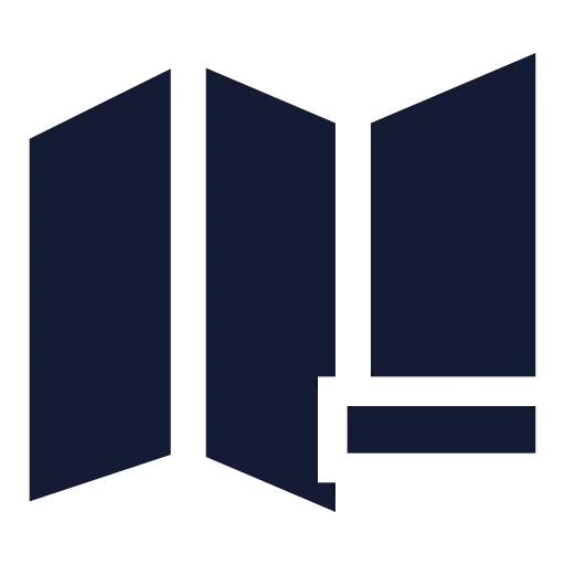 Map Minus Icon in Solid Sharp style