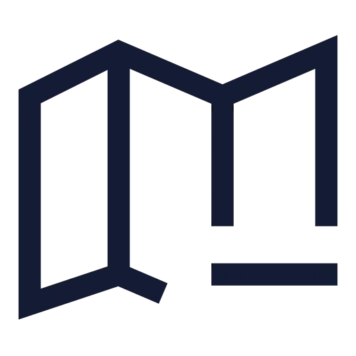 Map Minus Icon in Stroke Sharp style