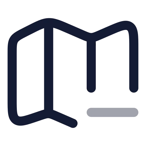 Map Minus Icon in Twotone Rounded style