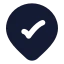 Mappincheckinside icon with solid rounded style