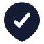 Mappincheckinside icon with solid standard style