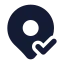 Mappincheck icon with solid rounded style