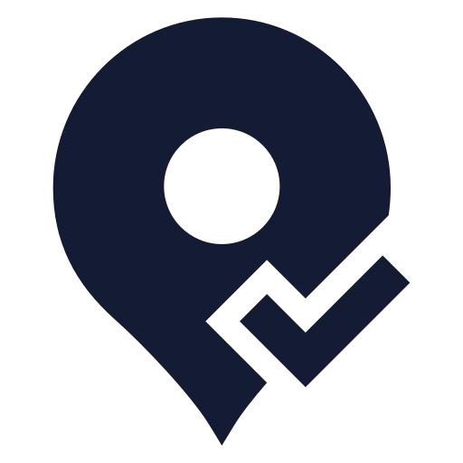 Map Pin Check Icon in Solid Sharp style