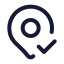 Mappincheck icon with stroke rounded style